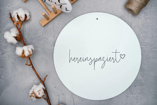 Aluboard "hereinspaziert"  - dekoboards