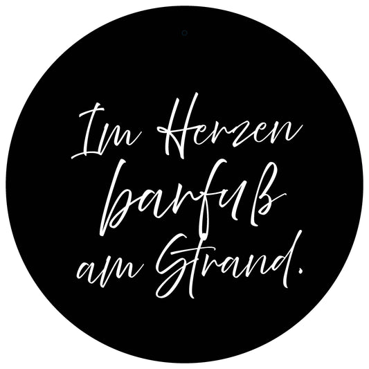 Dekoboard Mini "Im Herzen barfuß am Strand"