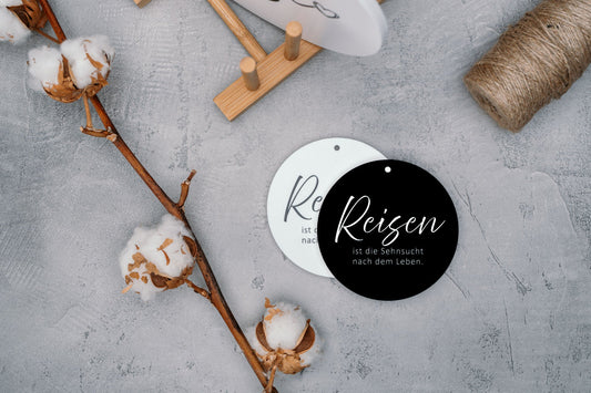 Miniboard "Reisen ist die Sehnsucht nach dem Leben" - dekoboards