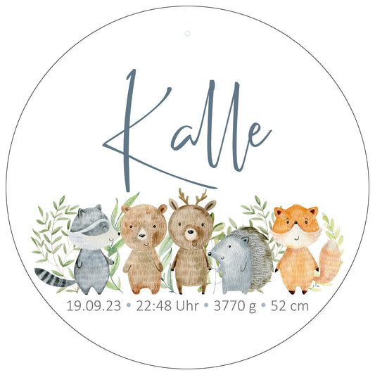 Personalisiertes Board, "Geburt, Tiere" - dekoboards