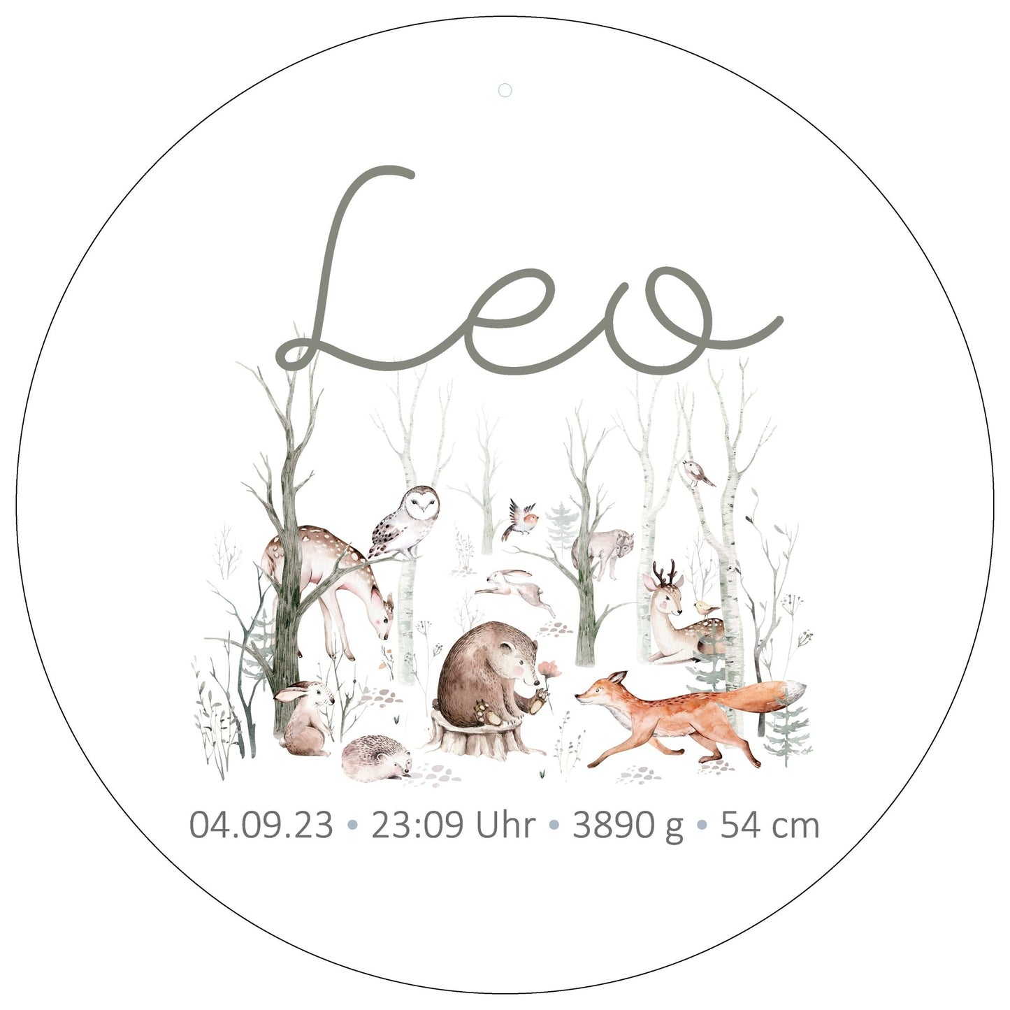 Personalisiertes Board, "Geburt, Waldtiere" - dekoboards